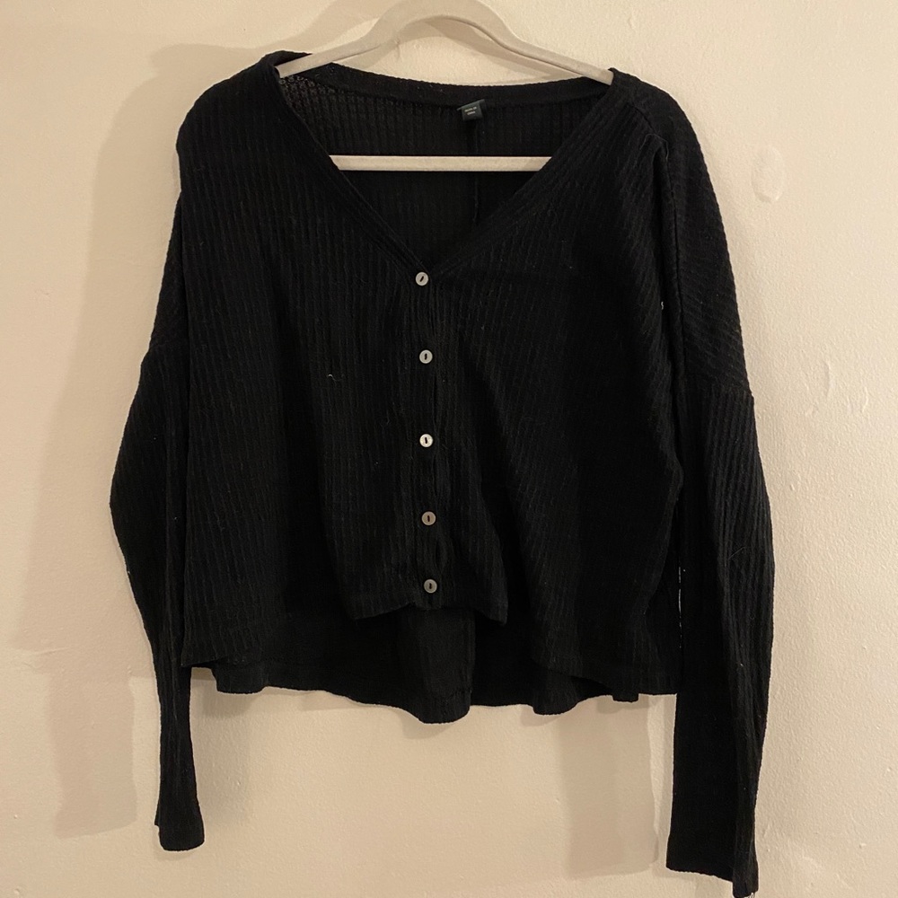 Black Waffle Knit Wild Fable Sweater